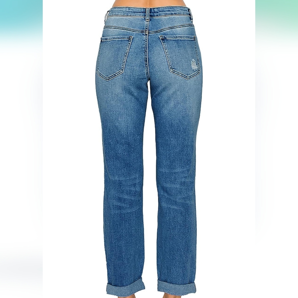 Wax Jean Blue Distressed Boyfriend Jeans - Picture 3 of 11